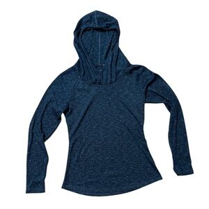 Columbia Tri Blend Navy Cowl Neck Hoodie Top Womens Size Small (S) Long Sleeve